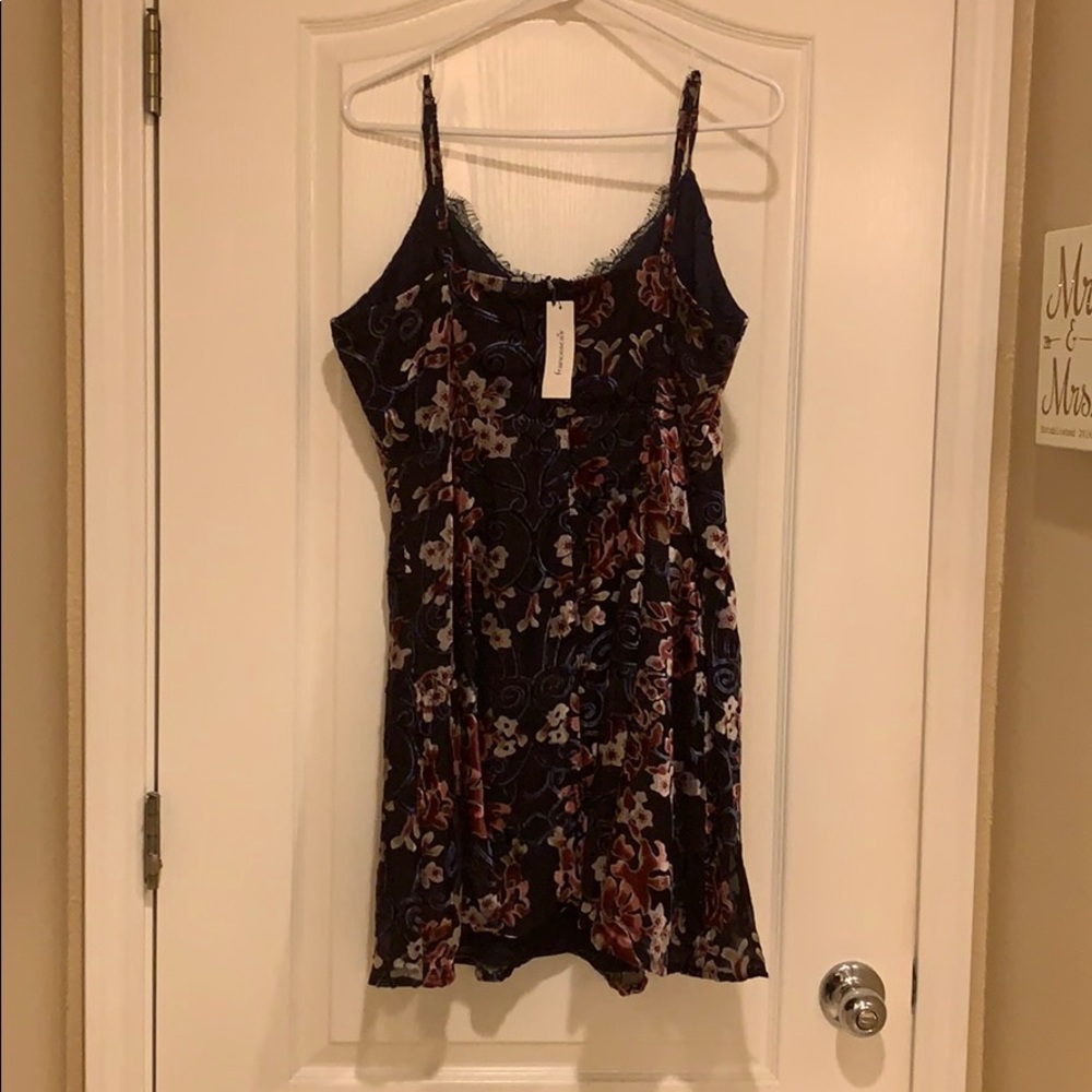 Navy blue floral dress